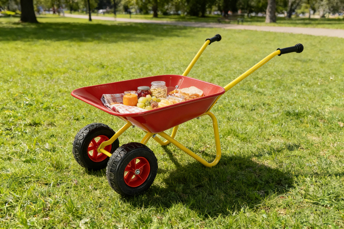 Children's metal trolley, Load-bearing capacity: 33LBS,children's heavy vehicle, metal structure two-wheeled trolley, steel pallet, can be used in gardens, loading leaves, soil, sand, etc. (red) - image 14