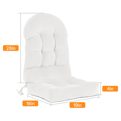 UV Resistant Indoor/Outdoor Chair Cushion - Waterproof Rocking & Adirondack Seat Pad with Elastic Back + 2 Anti-Slip Ties, Fade-Proof Design - image 7