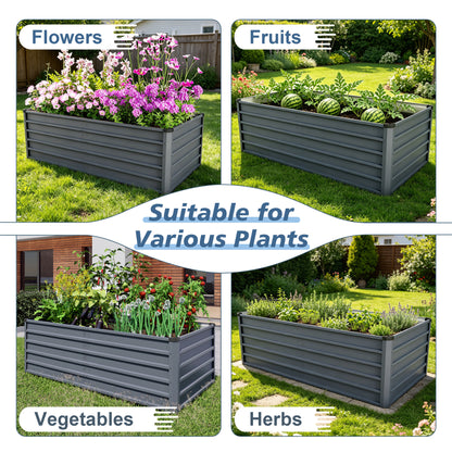 6x3x2ft Large Raised Garden Bed, Gray Rectangular Galvanized Metal Outdoor Planter with 269 Gallon Capacity and Deep Root Design, Ideal for Growing Vegetables, Flowers and Herbs - image 7