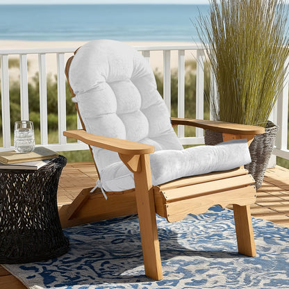 UV Resistant Indoor/Outdoor Chair Cushion - Waterproof Rocking & Adirondack Seat Pad with Elastic Back + 2 Anti-Slip Ties, Fade-Proof Design - image 5