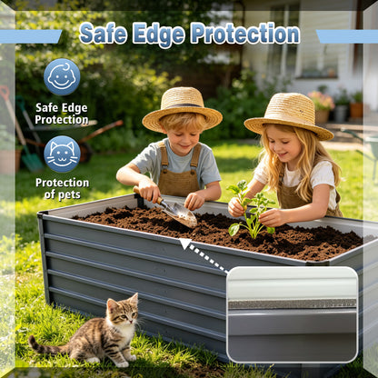 6x3x2ft Large Raised Garden Bed, Gray Rectangular Galvanized Metal Outdoor Planter with 269 Gallon Capacity and Deep Root Design, Ideal for Growing Vegetables, Flowers and Herbs - image 8