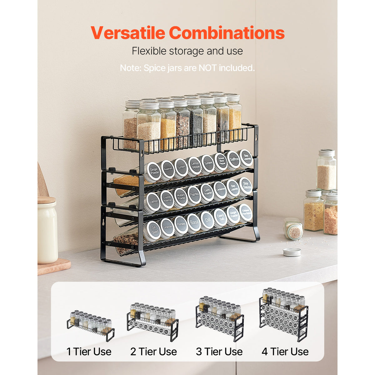 Spice Rack Organizer for Cabinet Kitchen Countertop Seasoning Organizer 18x11 in - image 4