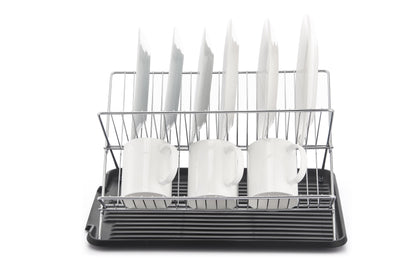 17 Inch X Shaped Stainless Steel 2-Tier Dish Rack for Kitchen Counter