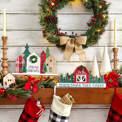Christmas Wooden Tree Farm or Village Tabletop Decor