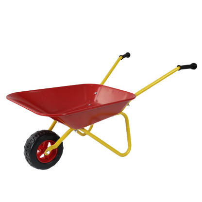 Children's metal wheelbarrow, Maximum load capacity: 33LBS,children's heavy wheelbarrow, metal structure wheelbarrow, steel tray, can be used in gardens, loading leaves, soil, sand, etc. (red) - image 16