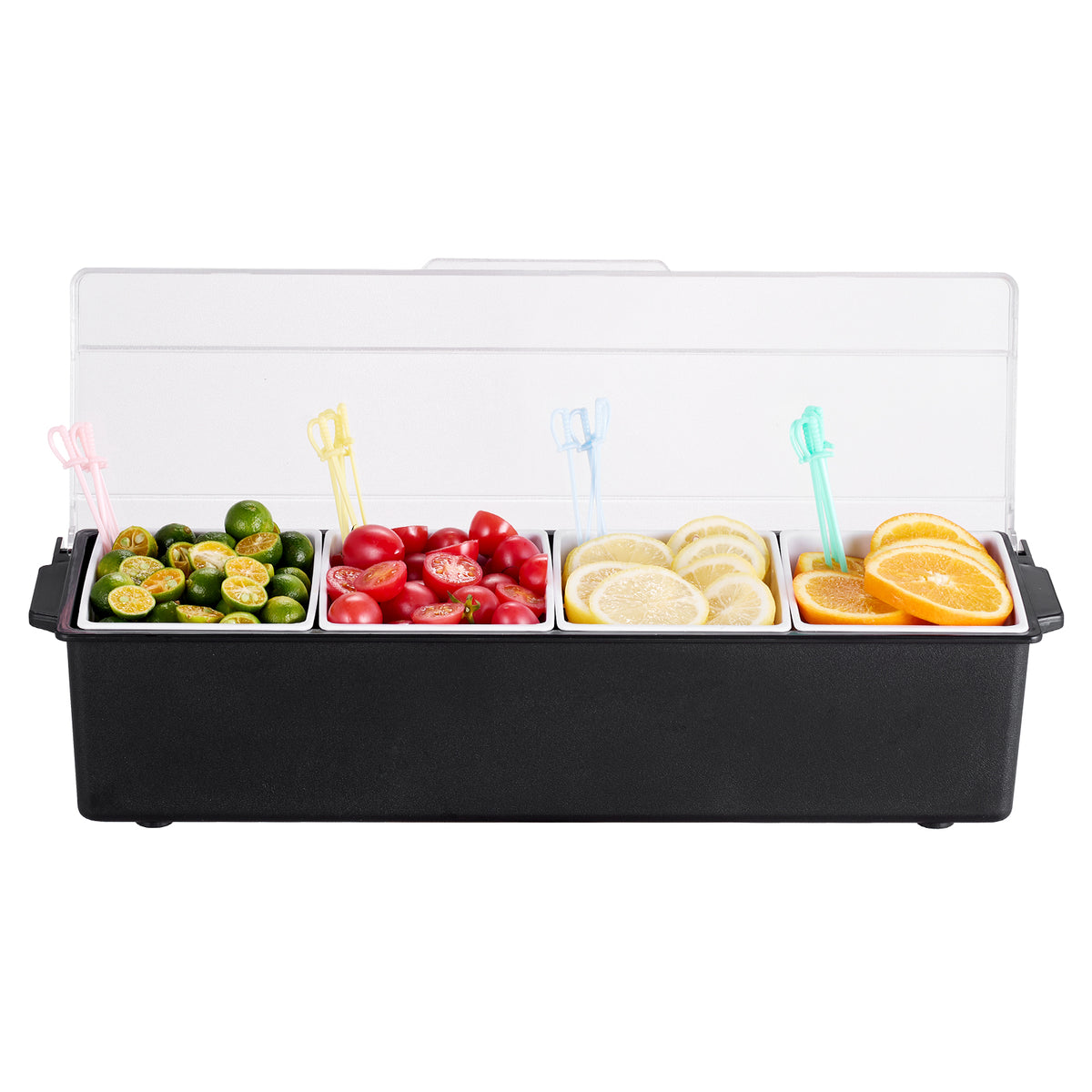 Chilled Condiment Server 4 Compartment Cold Serving Tray with Lid for Fruit - image 6