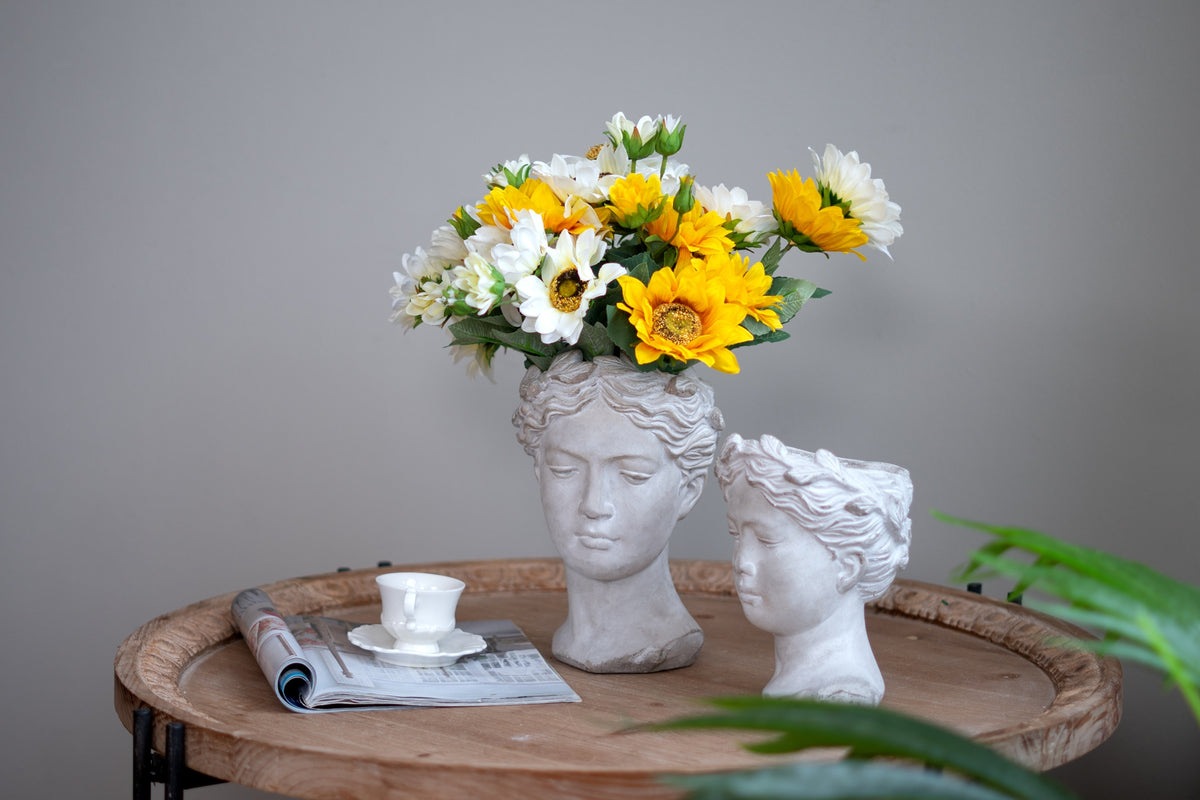 6.7x5.5x8.7" Visage Cement Wall Planter Wall Vase, Small - image 10