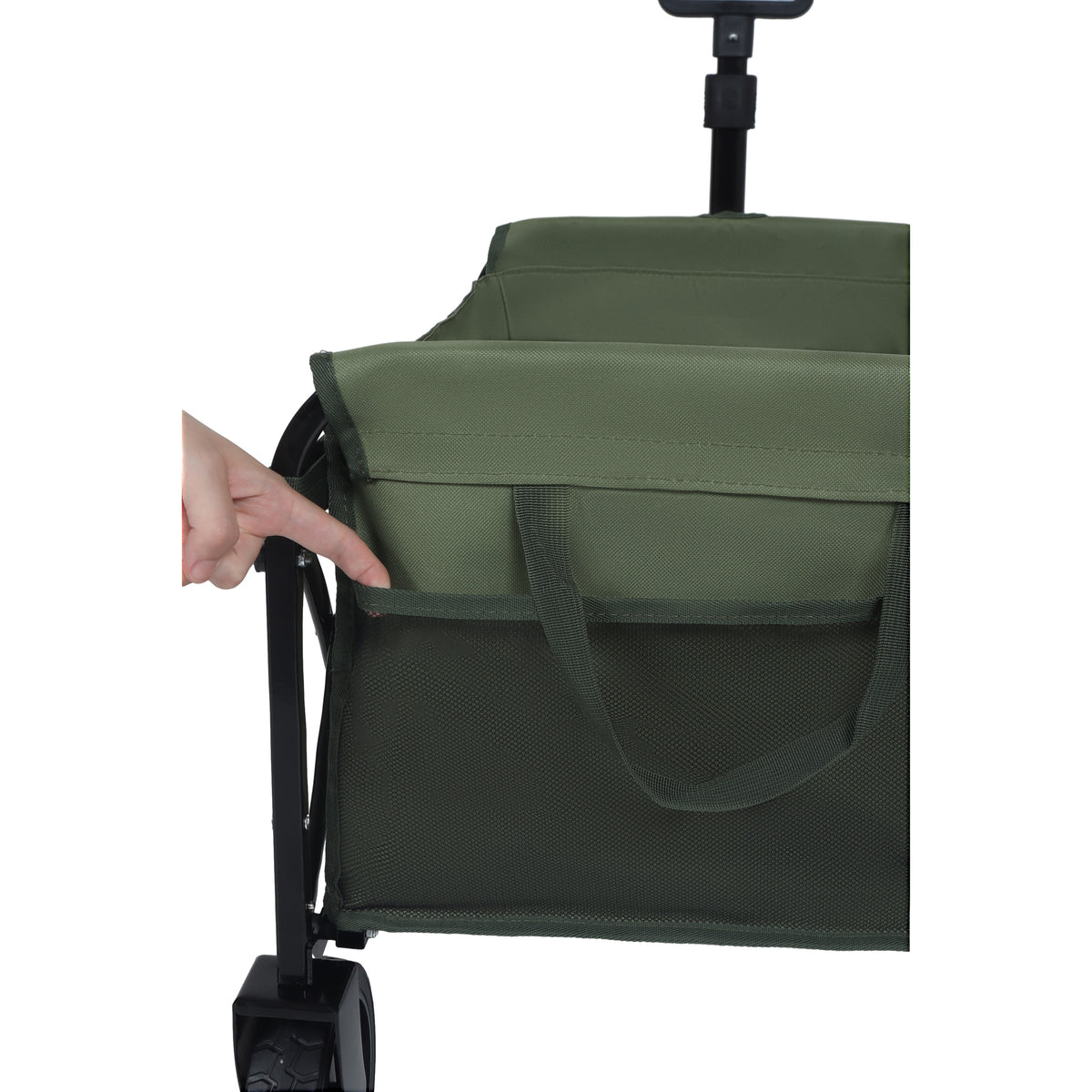 Expandable Dual-Layer Utility Wagon with 100% Extra Space - Grocery Cart for Camping, Shopping, Sports, Gardening, Fishing, Supports 225lbs, army green - image 19