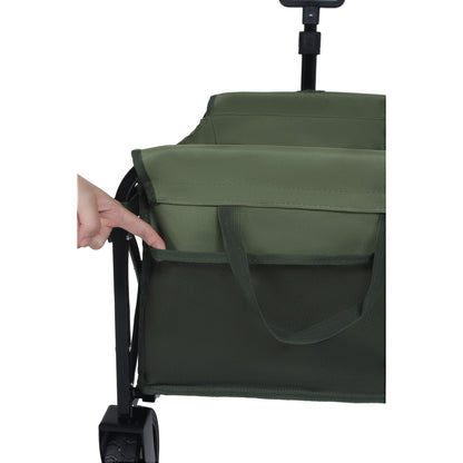Expandable Dual-Layer Utility Wagon with 100% Extra Space - Grocery Cart for Camping, Shopping, Sports, Gardening, Fishing, Supports 225lbs, army green - image 19