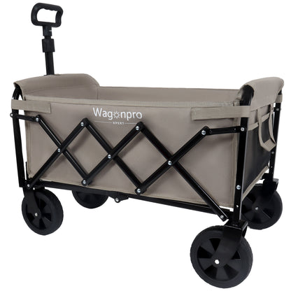 Expandable Dual-Layer Utility Wagon with 100% Extra Space - Grocery Cart for Camping, Shopping, Sports, Gardening, Fishing, Supports 225lbs, Beige - image 7