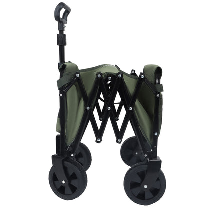 Expandable Dual-Layer Utility Wagon with 100% Extra Space - Grocery Cart for Camping, Shopping, Sports, Gardening, Fishing, Supports 225lbs, army green - image 13