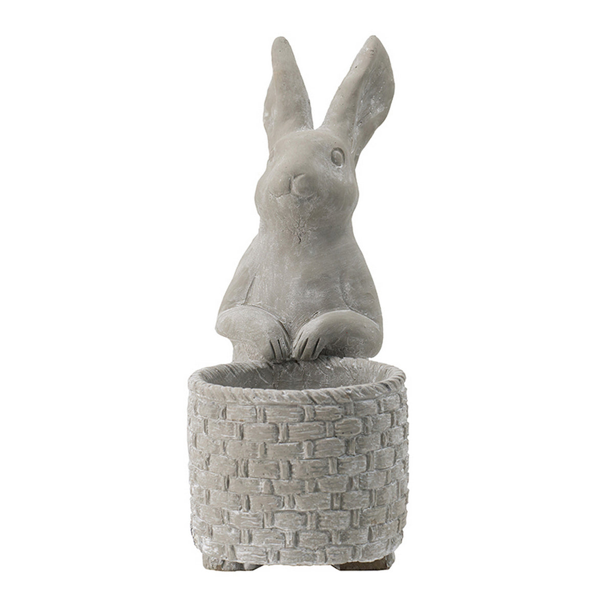 9x5.5x12.5" Gray Cement Rabbit Planter - image 5