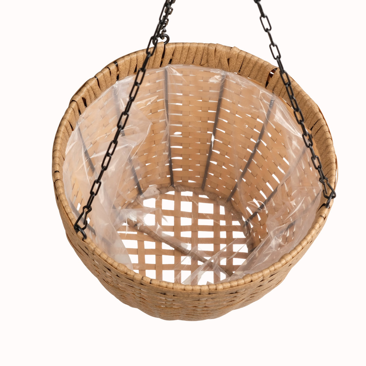 SOLHOME 10.6" Resin Wicker Set of 2 Hanging Planters with Steel Frame – Indoor Outdoor Plant Holders with Steel Hangers and PE Liner - image 7