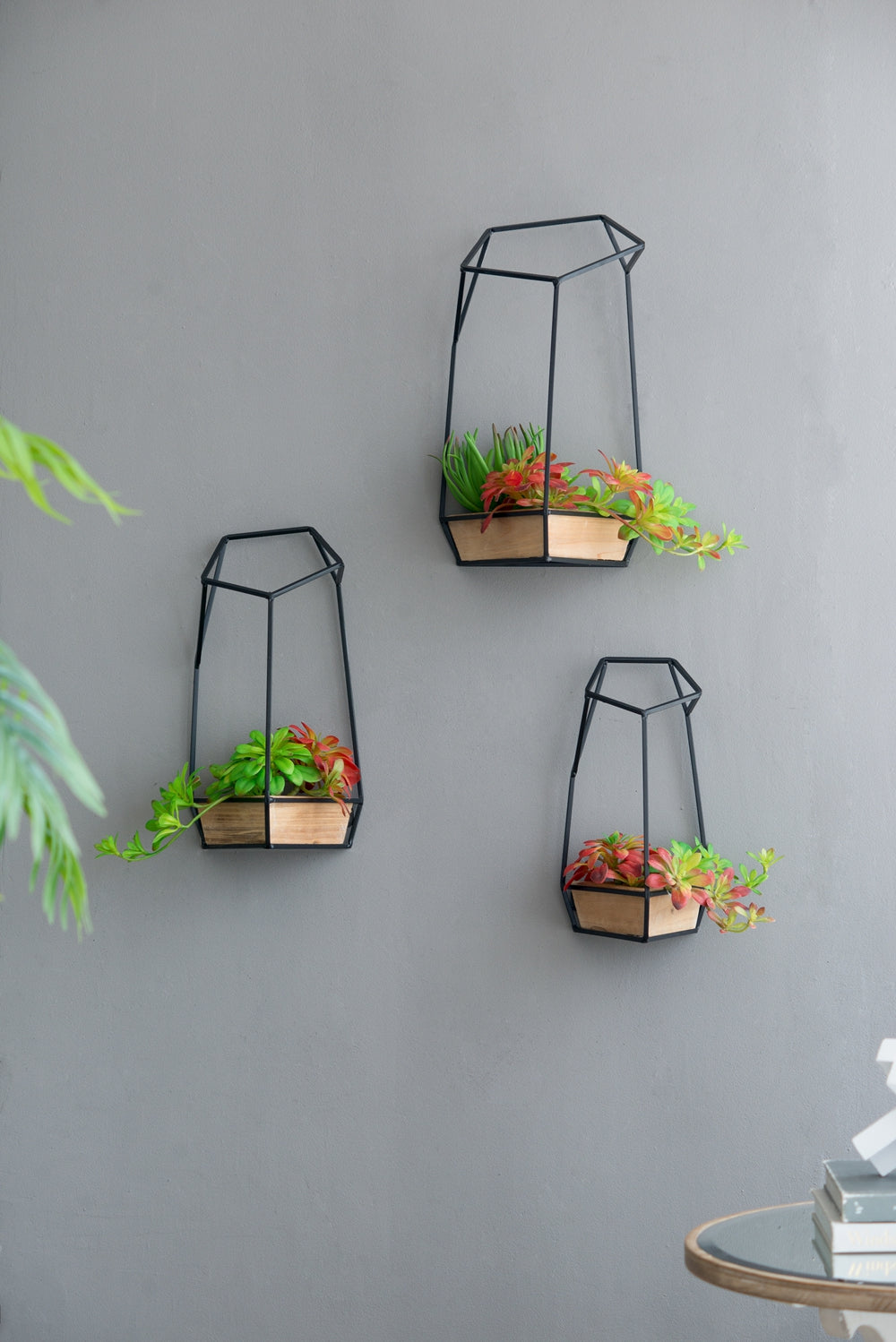 Set of 3 Felix Wall Planter, L:10x10x16.5"  M:8.5x8.5x15.5" S:7x7x13.5" - image 8