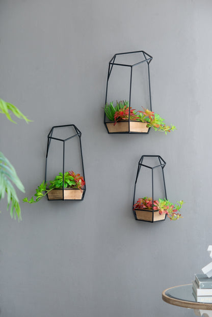 Set of 3 Felix Wall Planter, L:10x10x16.5"  M:8.5x8.5x15.5" S:7x7x13.5" - image 8