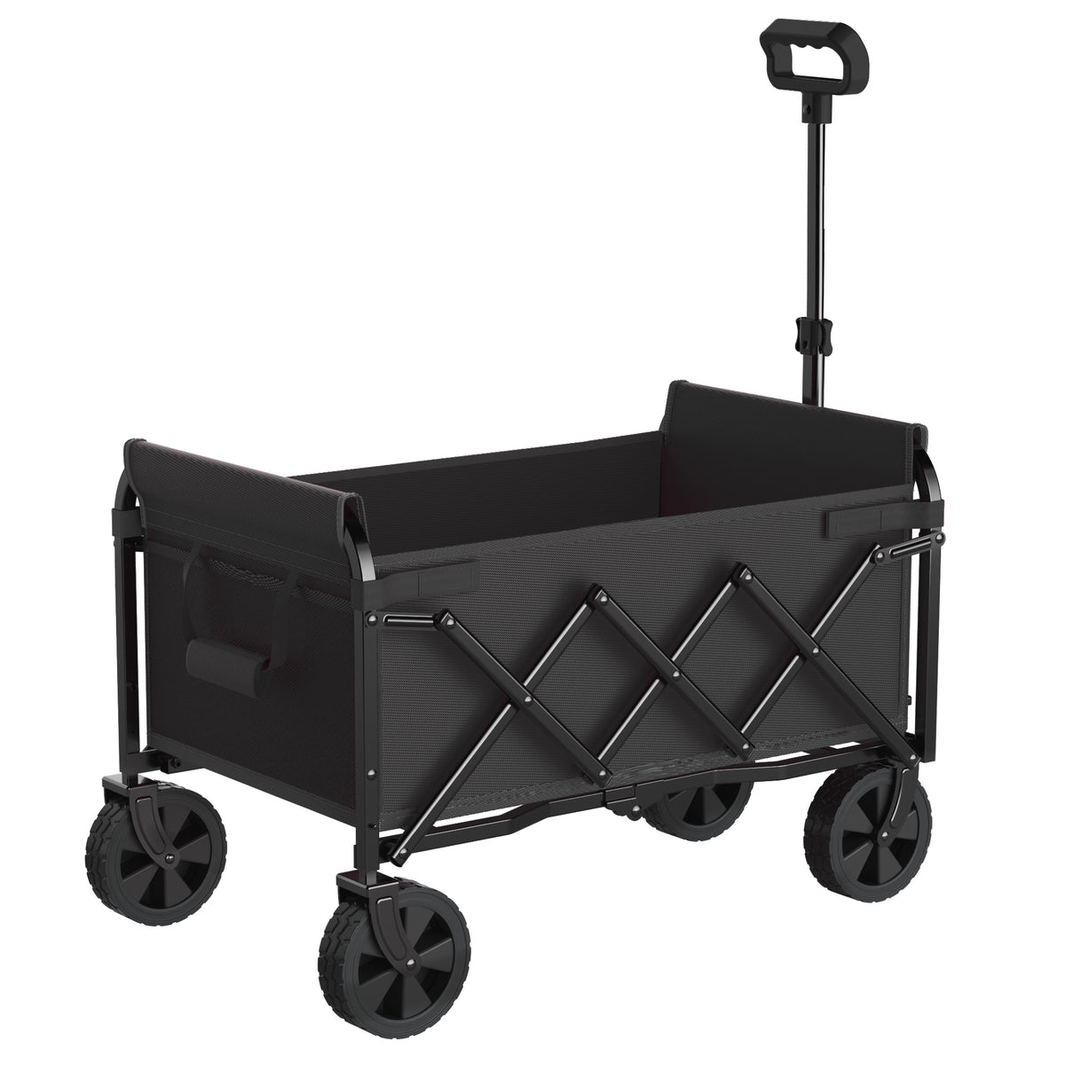 Expandable Dual-Layer Utility Wagon with 100% Extra Space - 220lbs Grocery Cart for Camping, Shopping, Sports, Gardening, Fishing, Black - image 12