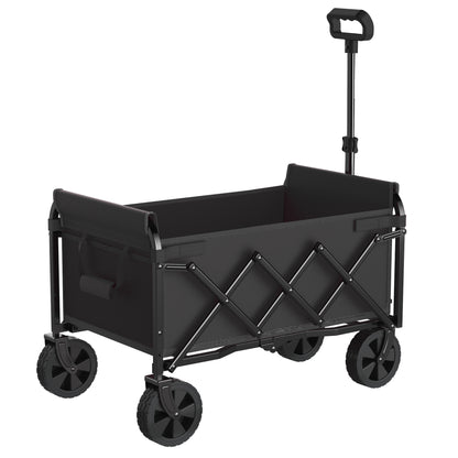 Expandable Dual-Layer Utility Wagon with 100% Extra Space - 220lbs Grocery Cart for Camping, Shopping, Sports, Gardening, Fishing, Black - image 12