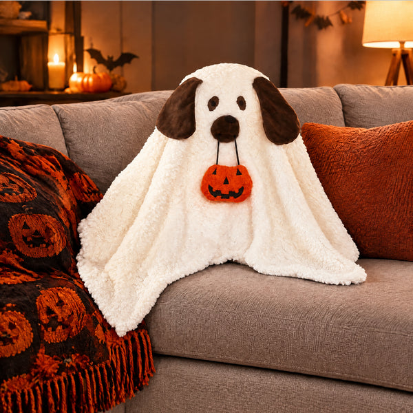 ハロウィン☆ミニミニクッション Howl-o-Ween Ghost Dog Halloween Decorative Pillow | LTD Commodities
