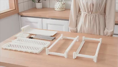 Sliding Storage Drawers Pull Out Plastic Cabinet Organizer 2 Tier