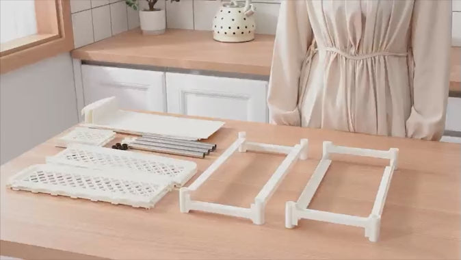 Sliding Storage Drawers Pull Out Plastic Cabinet Organizer 2 Tier