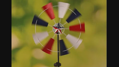 Americana Solar Country Windmill Windspinner Stake