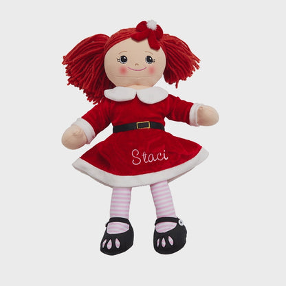 Personalized Santa Dress Christmas Rag Dolls