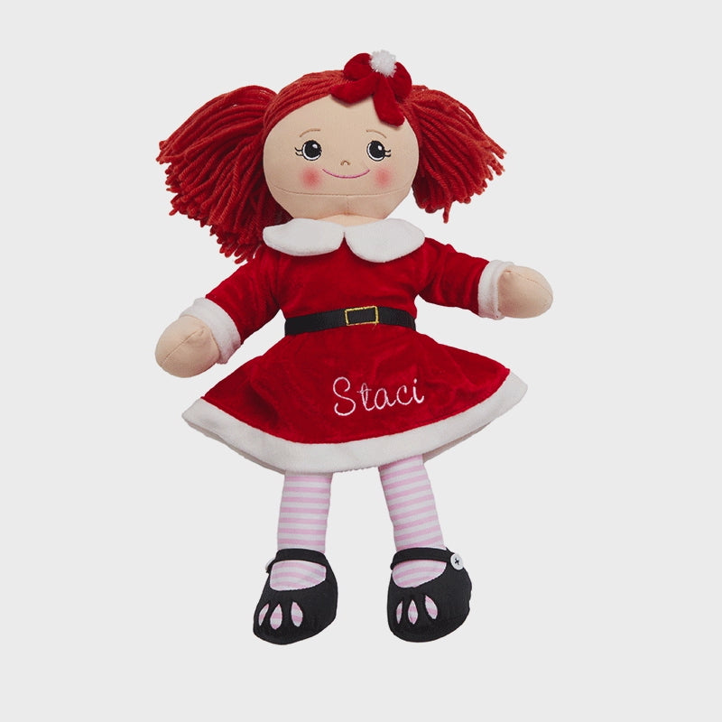 Personalized Santa Dress Christmas Rag Dolls