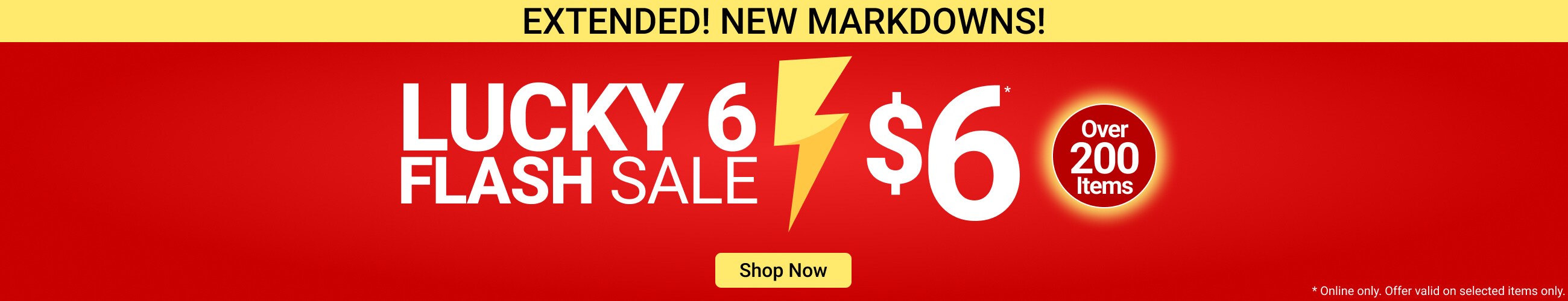 $6 Flash sale - shop now