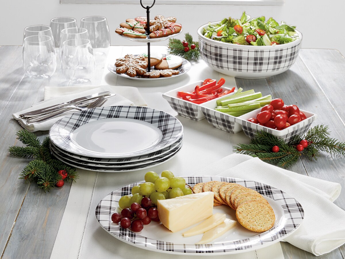 Plaid entertaining collection